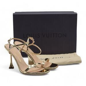 Louis Vuitton Blossom Sandals Leather in Gold 36 6 NWB